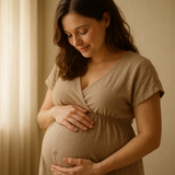 une maman enceinte qui regarde son ventre avec amour