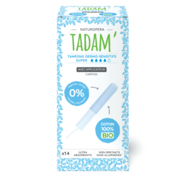 Tampons coton Bio Super Avec Applicateur x14 Tampons coton Bio Super Avec Applicateur x14